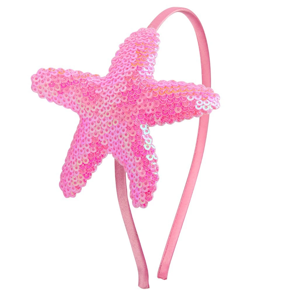 2 pcs Kids Sequin Headband Sea Star Hairband Glitter Sea Star Headband Toddler Girl Headband