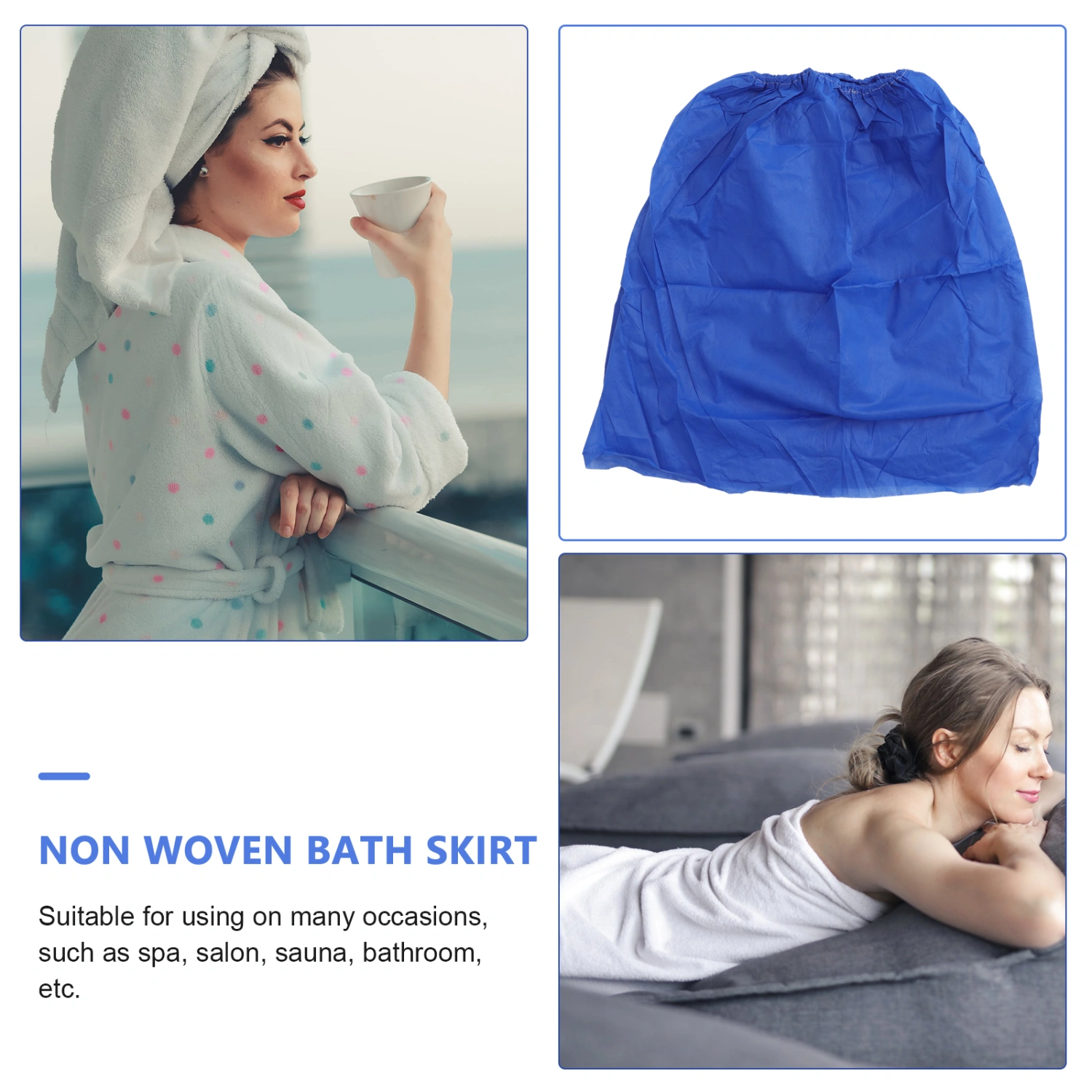 10PCS Disposable Non-woven Fabric Bath Skirt Simple Beauty Shop Customer Skirt