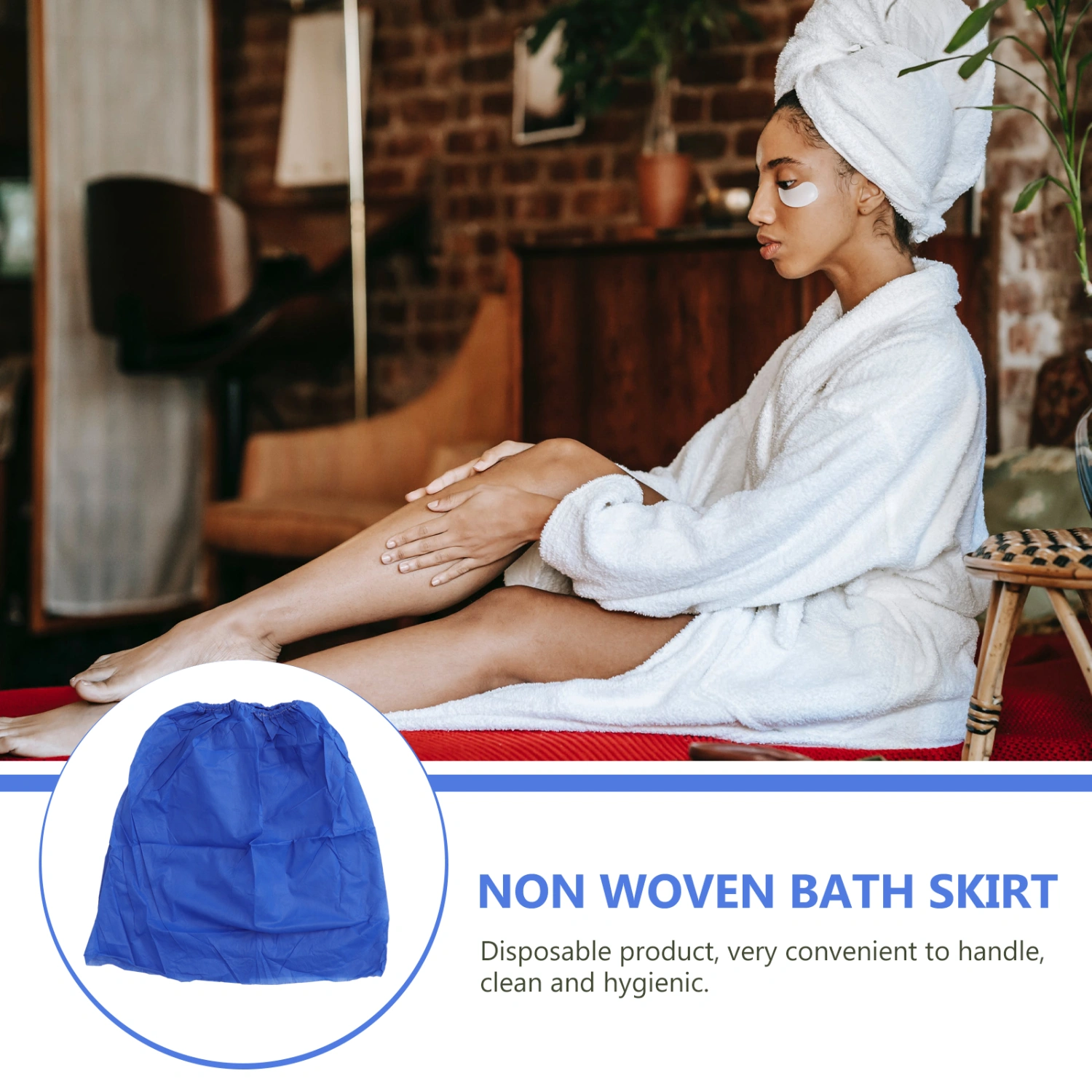 10PCS Disposable Non-woven Fabric Bath Skirt Simple Beauty Shop Customer Skirt