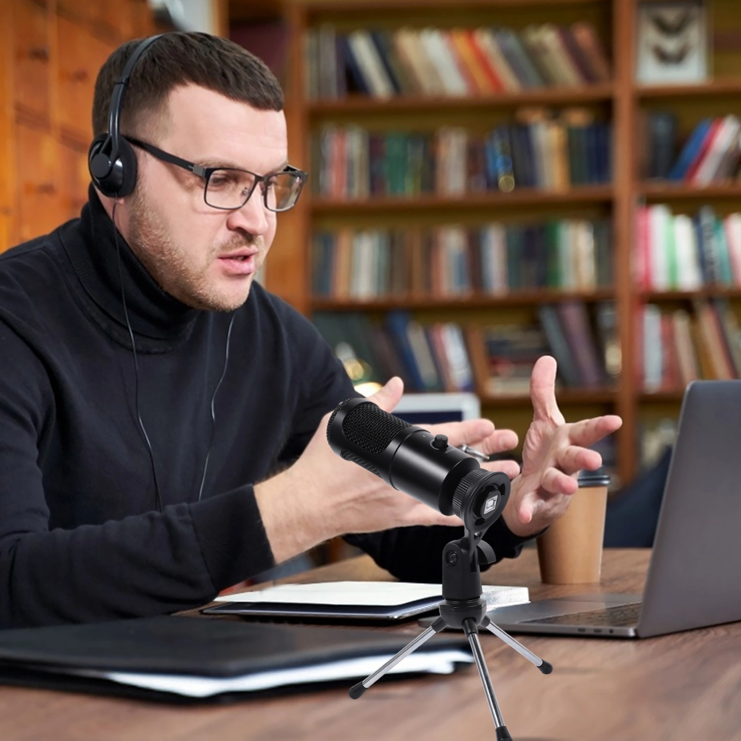 USB Condenser Microphone for Business Conference Recording Streaming Laptop