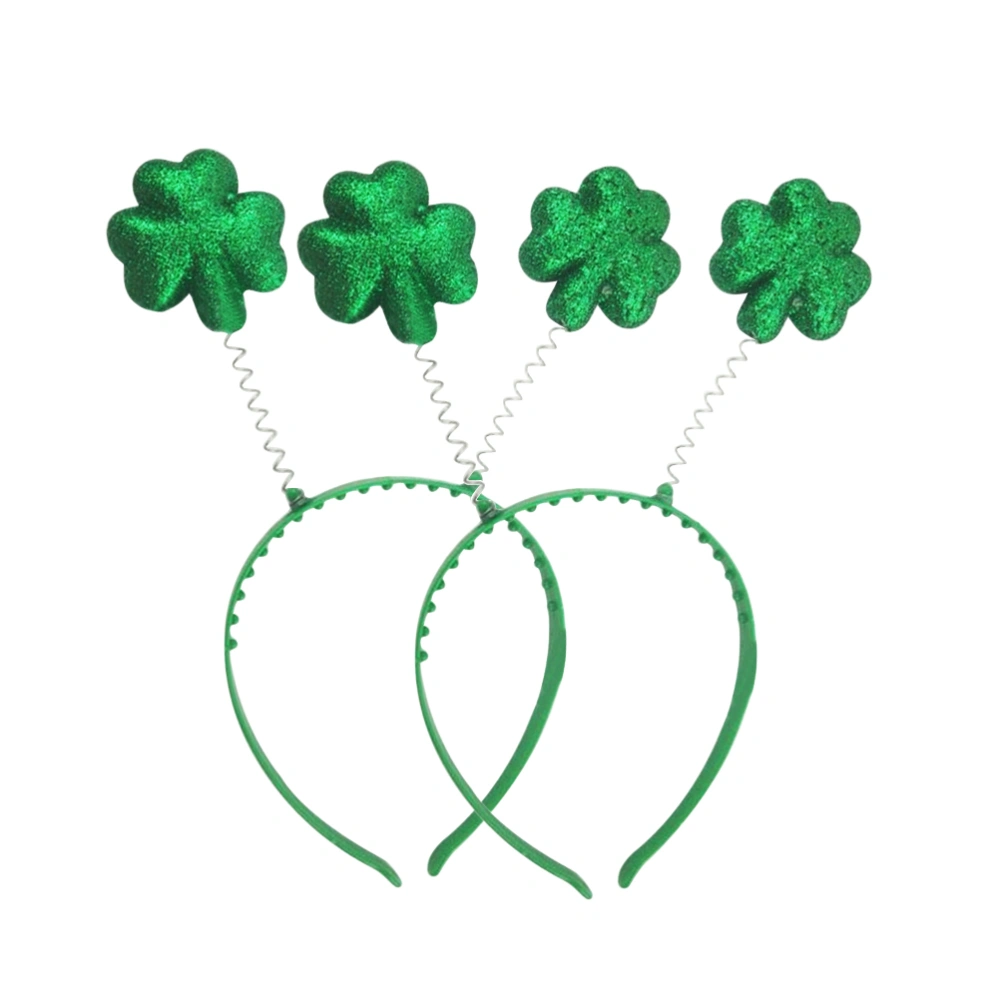 6 Pcs Clover Headband St.Patrick's Day Headwear Green Shamrock Hair Accessories