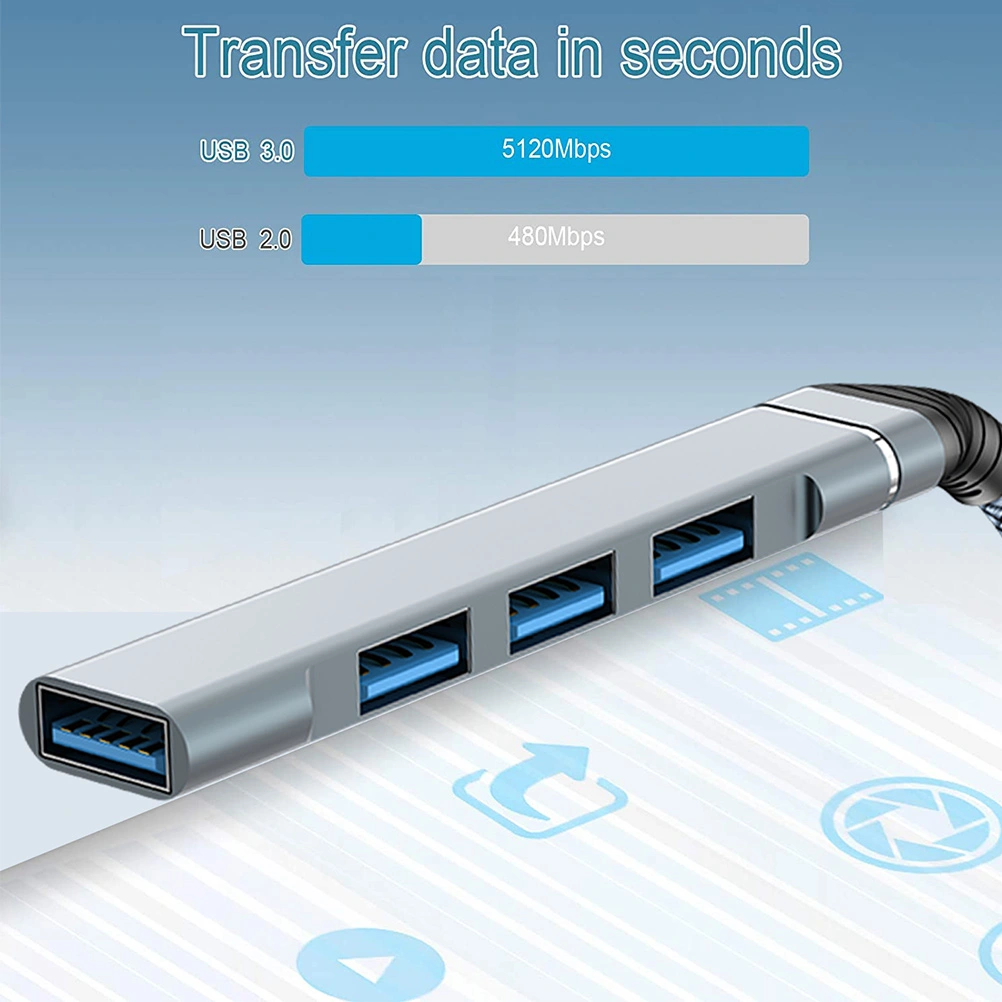 USB Splitter USB Hub USB Adapter 4-port USB 3.0 Data Expander Hub for Laptop