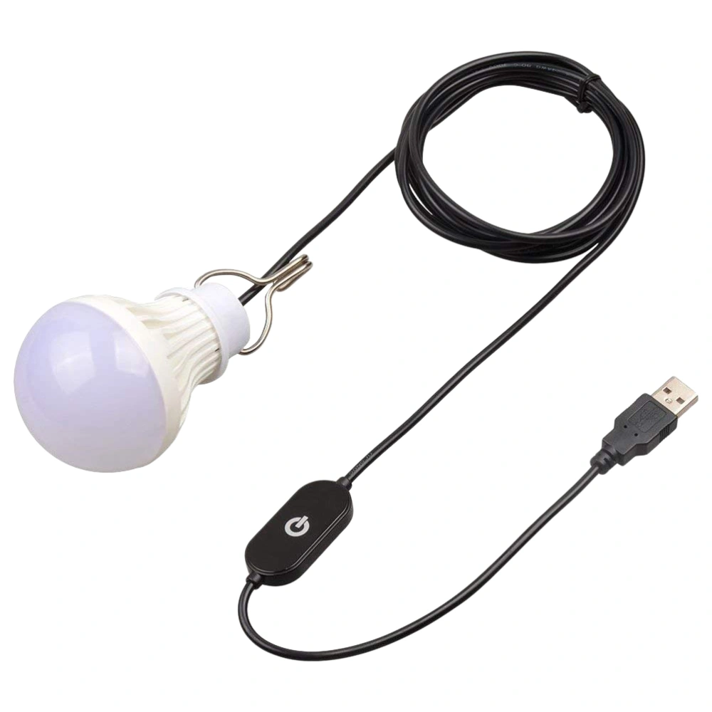 5W USB LED Bulb Light Lantern with USB Cord and On-off Switch for Camping, Hiking, Room, Kitchen and Garage (Warm White Light)