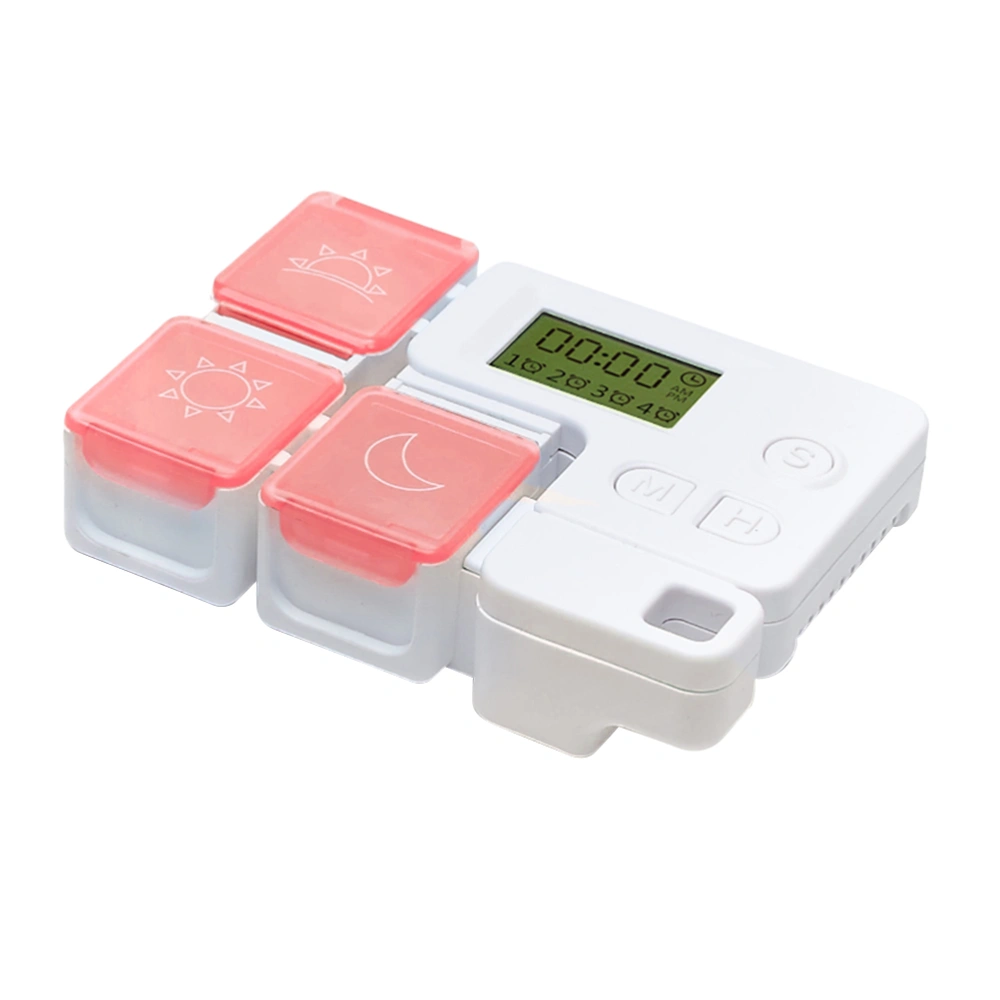 1PC 3 Compartments Pill Box Portable Combination Timing Remind Smart Medicine Case Without Battery (Red)