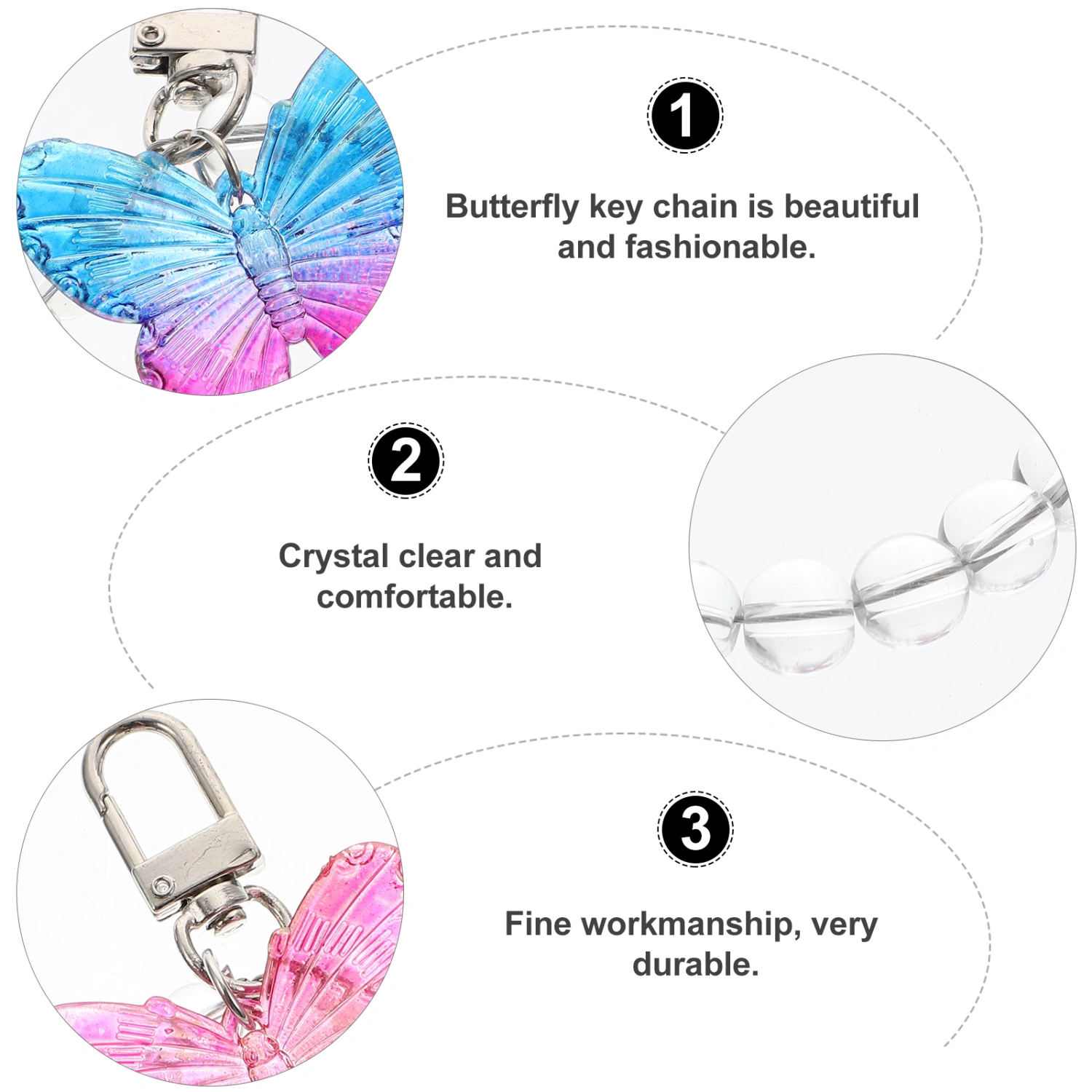 4pcs Short Lanyard Pendants Acrylic Beaded Wrist Rope Phone Case Keychain Pendants