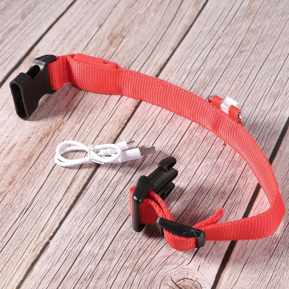 LED Light Pet Ring Luminous Dog Collar Pet Cat Collar Personalized Collars (Red, Charging Style, S)