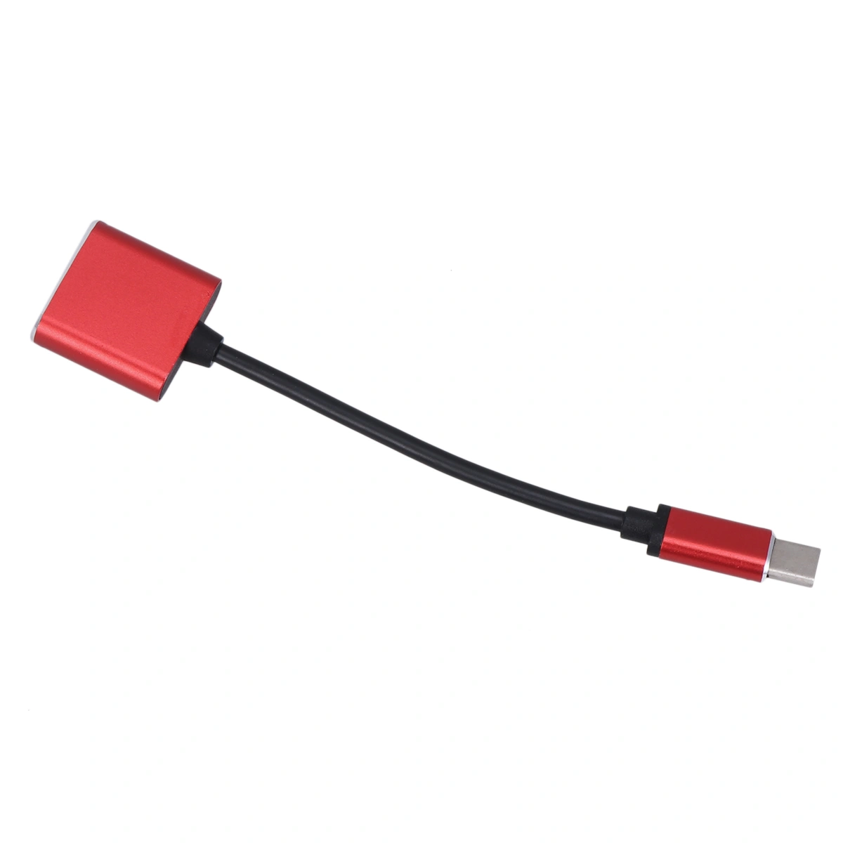 3.5mm Type-C Earphone Adapter 2 in 1 Adapter Earphone Charging Converter (Red)