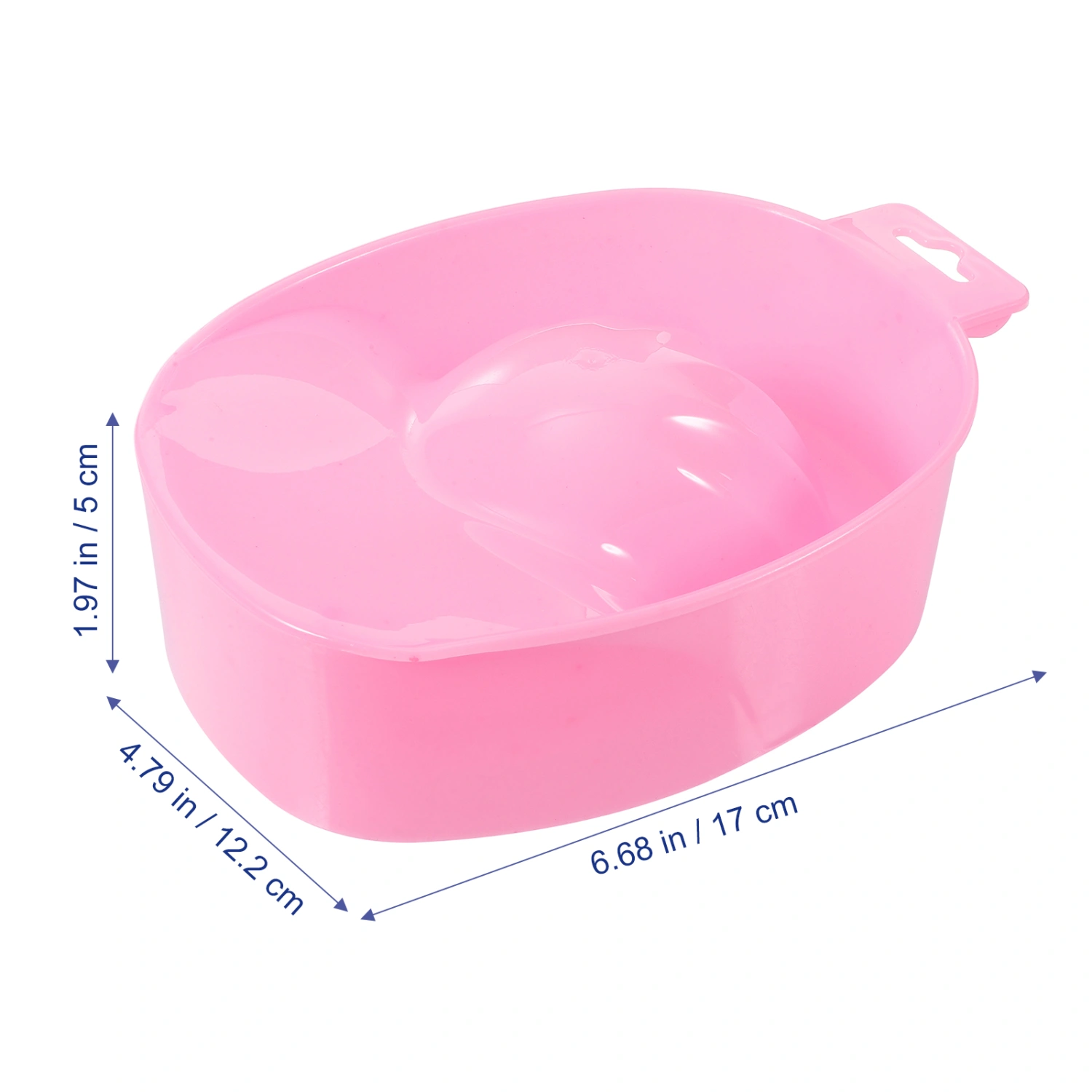 1Pc Single-layer Soaking Bowl Nail Removal Bowl Rectangular Nail Care Bowl Manicure Care Bowl (Watermelon Red)