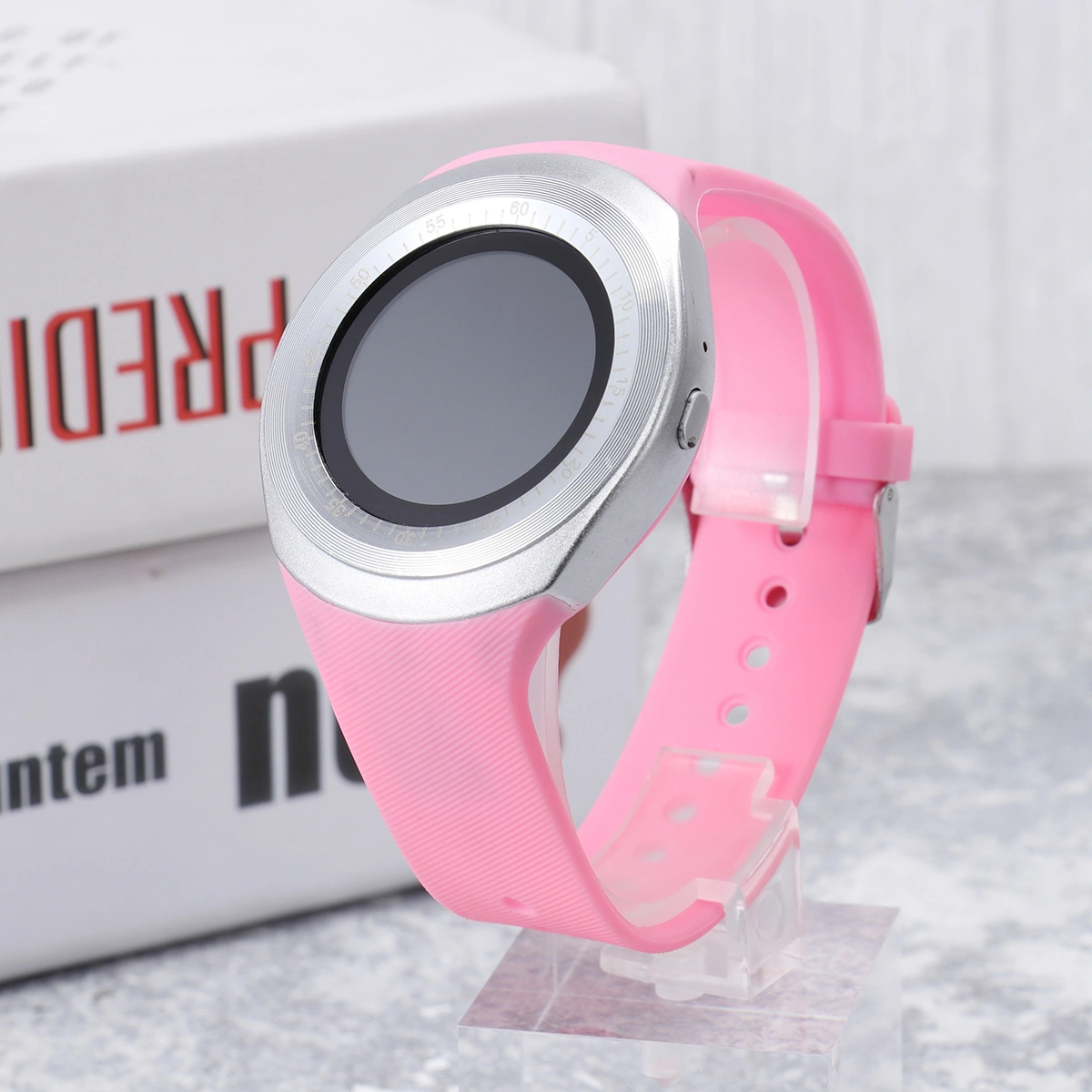 Y1Touch Screen Smart Watch with Micro SIM TF Slot Wearable Devices For iOS Android Smartphone(Pink)
