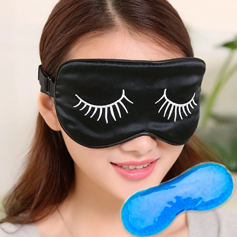 Sleep Mask Skin Friendly Eye Mask Sleeping Silk Cover Eye Sleeping Mask with Ice Pack