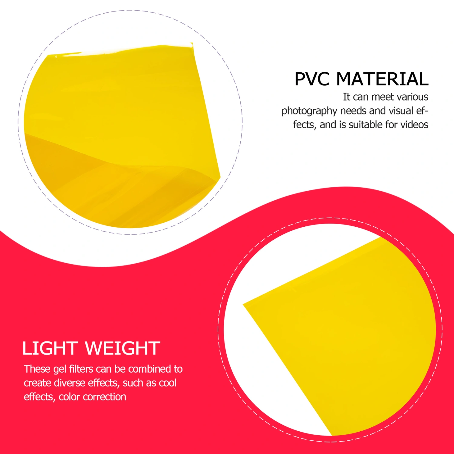 Color Filter Sunset Effect PET Colored Lighting Filter for Photography Video