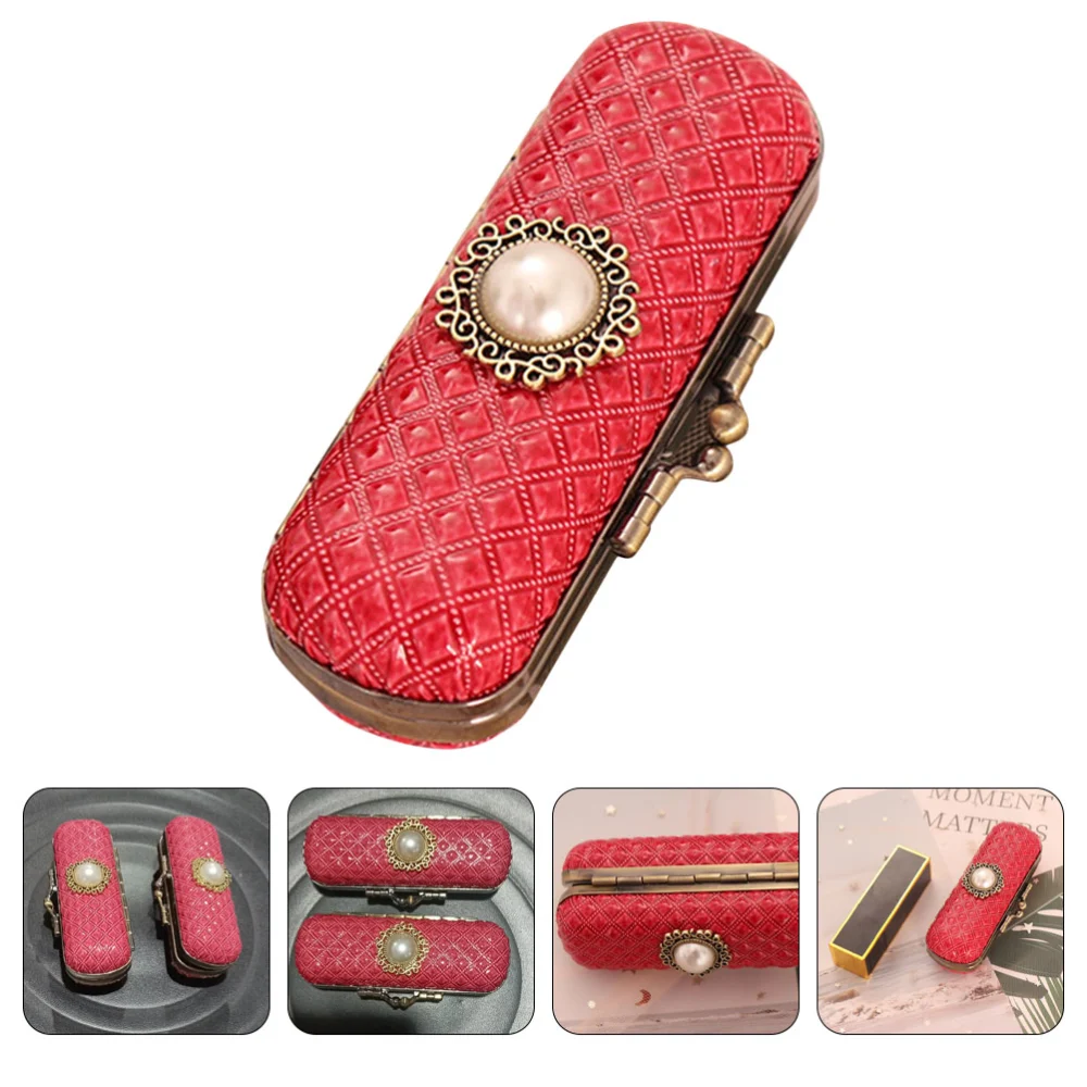 Elegant Lipstick Holder Delicate Women Leather Lipstick Case with Mirror Lipstick Organizer