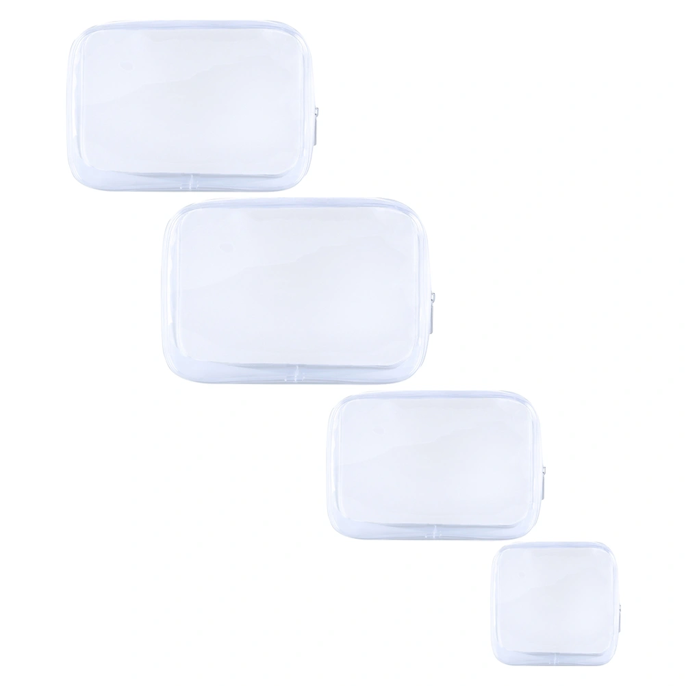 4Pcs Clear Makeup Bags Travel Cosmetic Bags PVC Waterproof Bags Transparent Makeup Bags