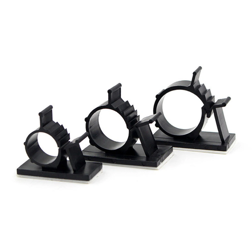 10pcs Plastic Clips Black Adhesive Backed Wire Adjustable Cable Clips Adhesive Cable Management Clips Adjustable Clamp