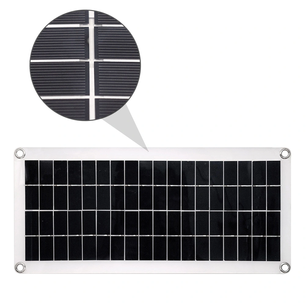 1 Set 20w Solar Power Panel Photovoltaic Panel Quick Charging Solar Panel(Black)