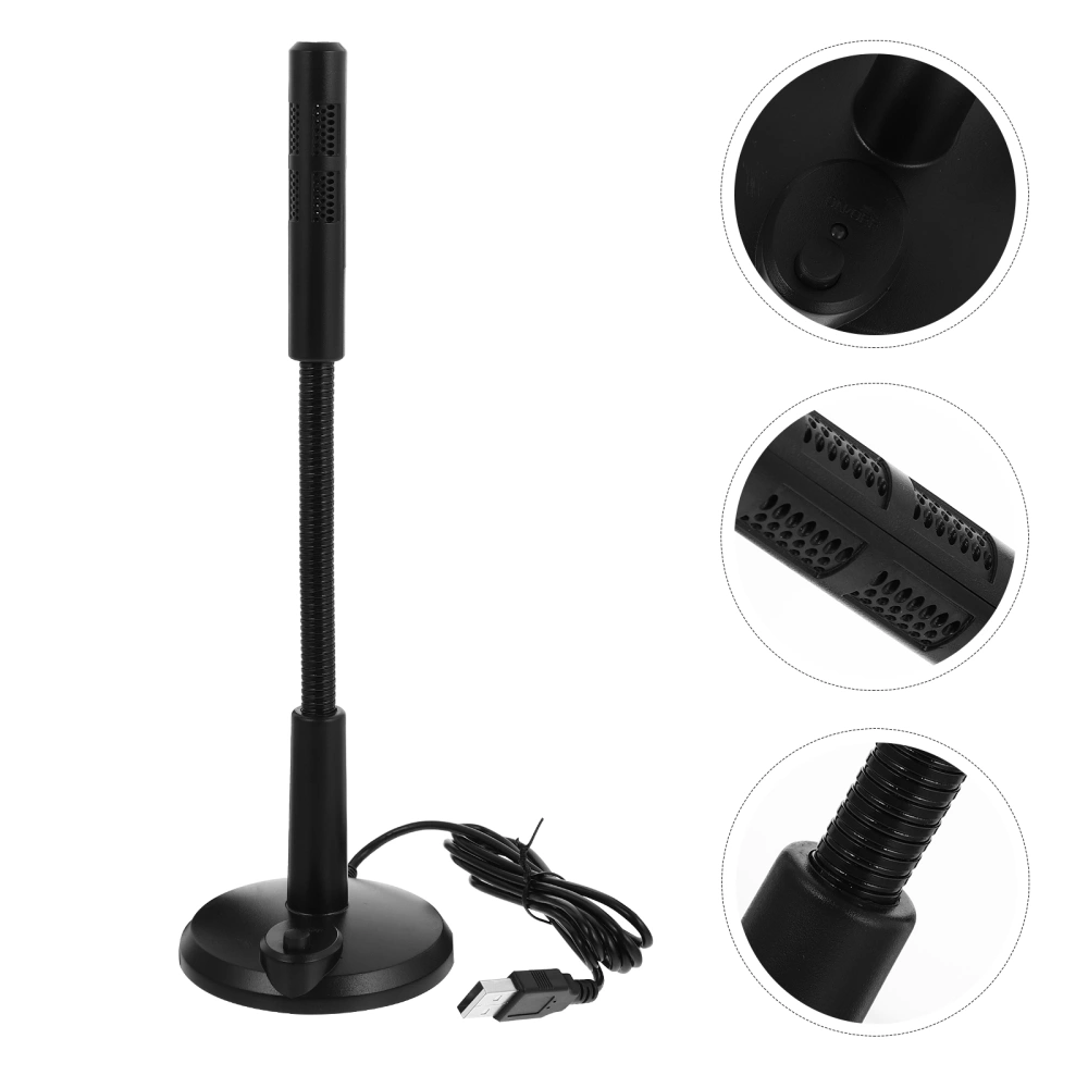 Adjustable Microphone USB Laptop Microphone Chat Mic Mini Microphone with Base