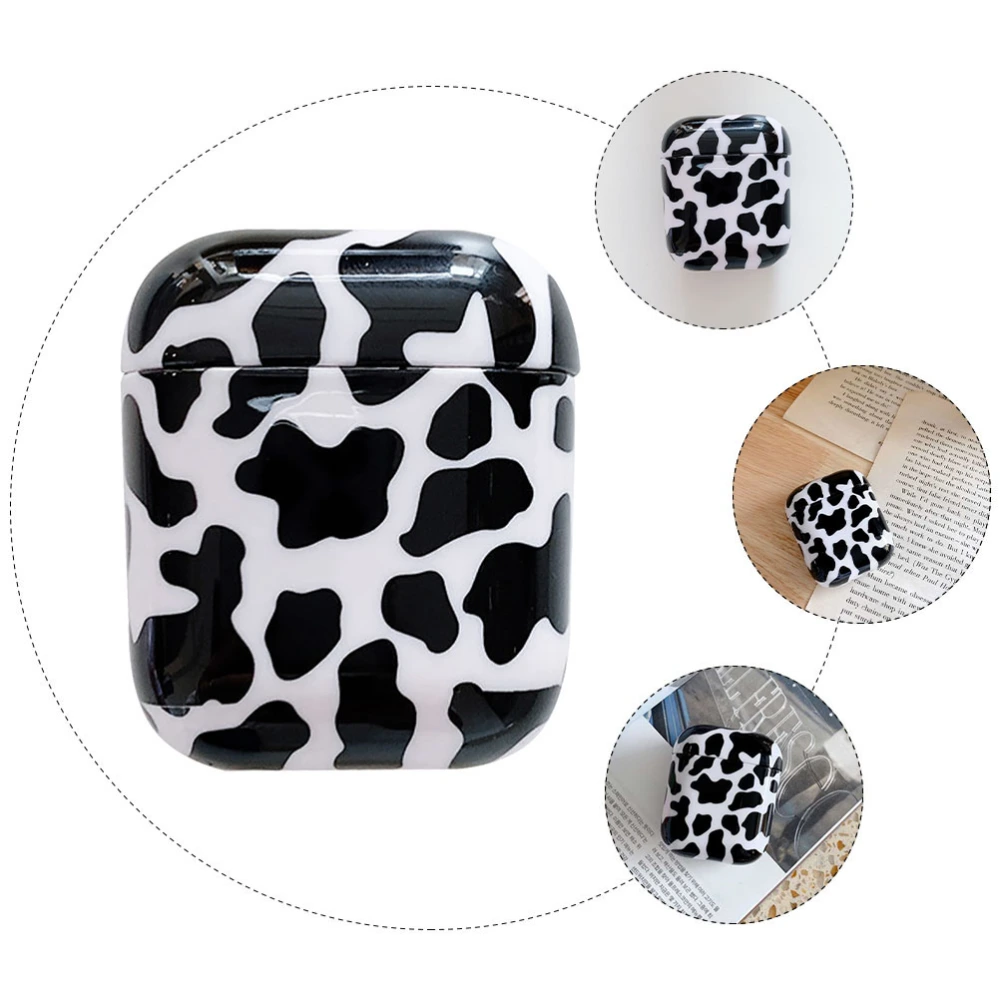 1Pc Cow Printing Earbuds Case Silicone Box Protector Compatible with AirPods 1/2