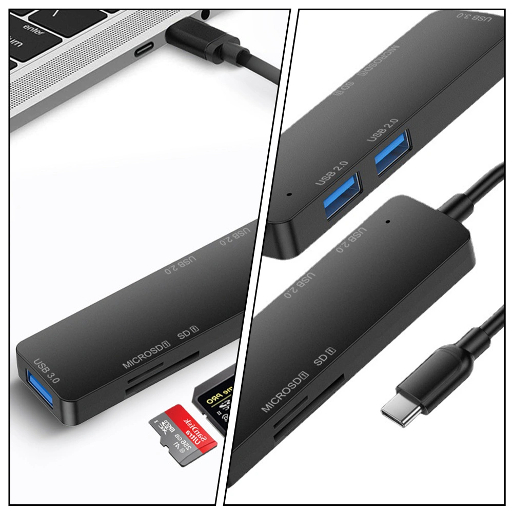 1pc USB Hub SD TF Reader Port Hub USB-C Transfer Device USB Data Hub