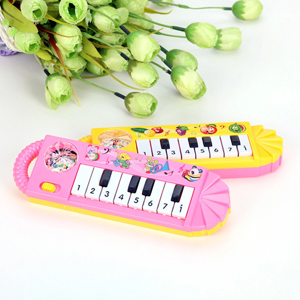 2pcs Baby Musical Toys Baby Keyboard Small Cartoon Piano Toy Travel Baby Piano Toy