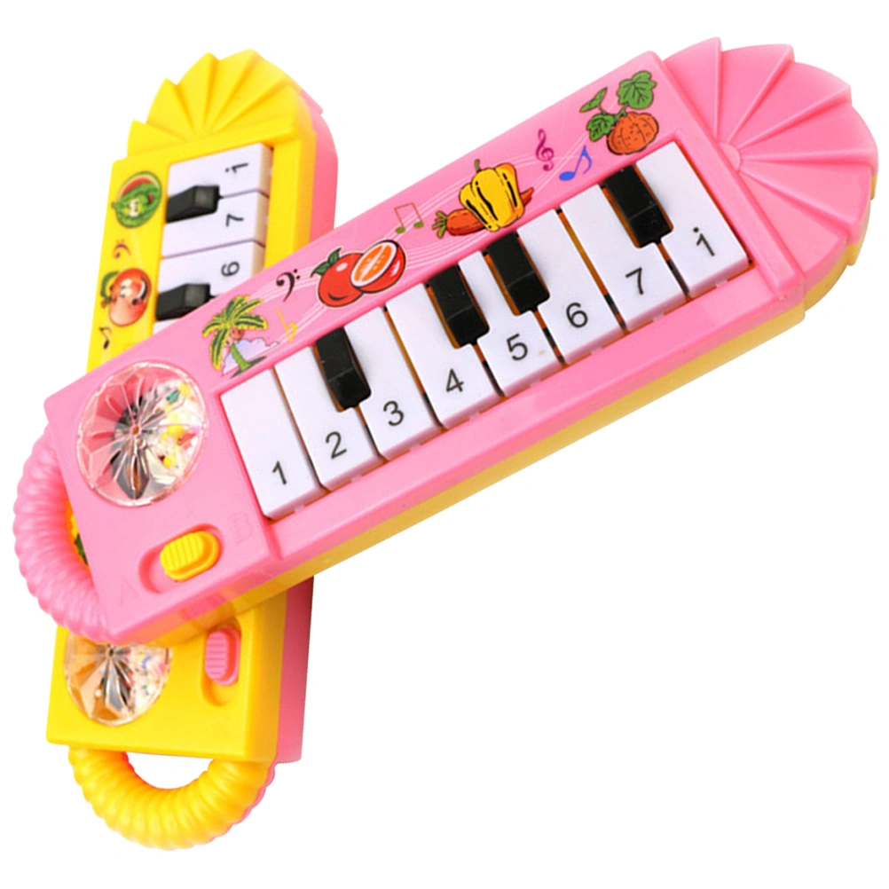 2pcs Baby Musical Toys Baby Keyboard Small Cartoon Piano Toy Travel Baby Piano Toy