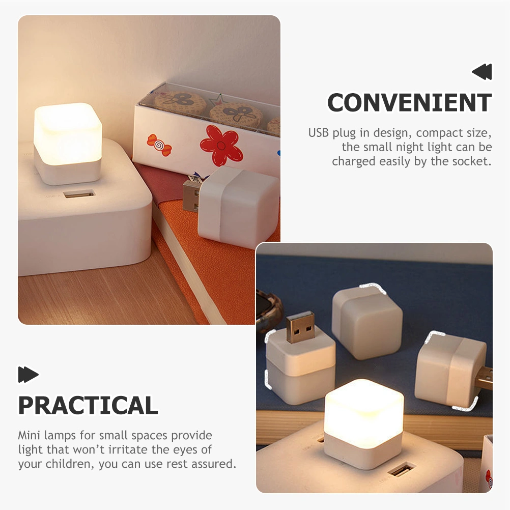 4pcs LED Night Lamps USB Plug In Night Lights Bedside Night Lights Mini Ambient Lights