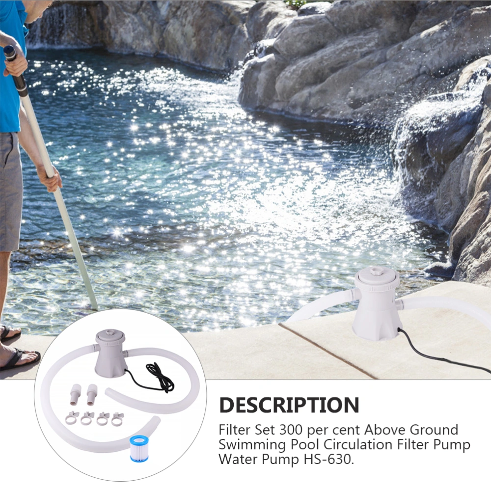 1 Set of Swimming Pool Electric Filter Pump Swimming Pool Cleaning Tool Circulation Filter With US Plug