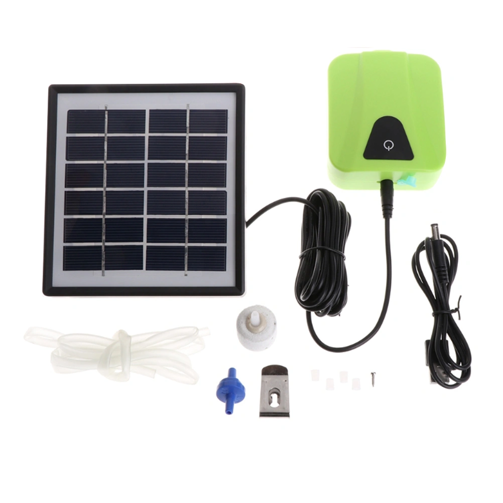 Solar Charging Moving Air Bubble Aerator Aquarium Fish Tank Pond Pump Hydroponic Oxygen (Green)