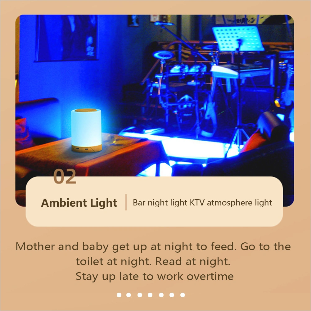 Led Night Light Light Color Adjustable Room Decor Rechargeable Desktop Lighting