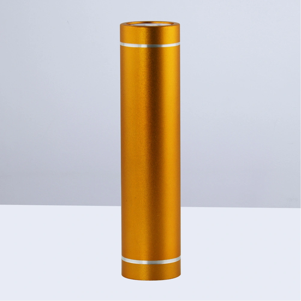 Portable High-efficiency 18650 Batteries Power Bank USB External Battery Pack(Golden)