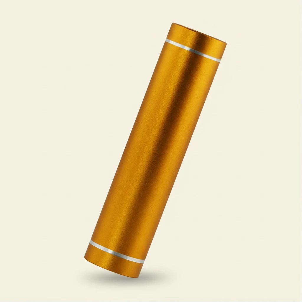 Portable High-efficiency 18650 Batteries Power Bank USB External Battery Pack(Golden)