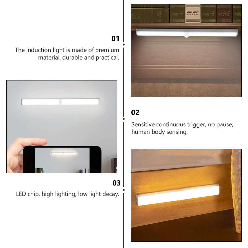 1pc LED Wall Lamp Intelligent Sensor Strip Light Cupboard Bed Strip Lamp