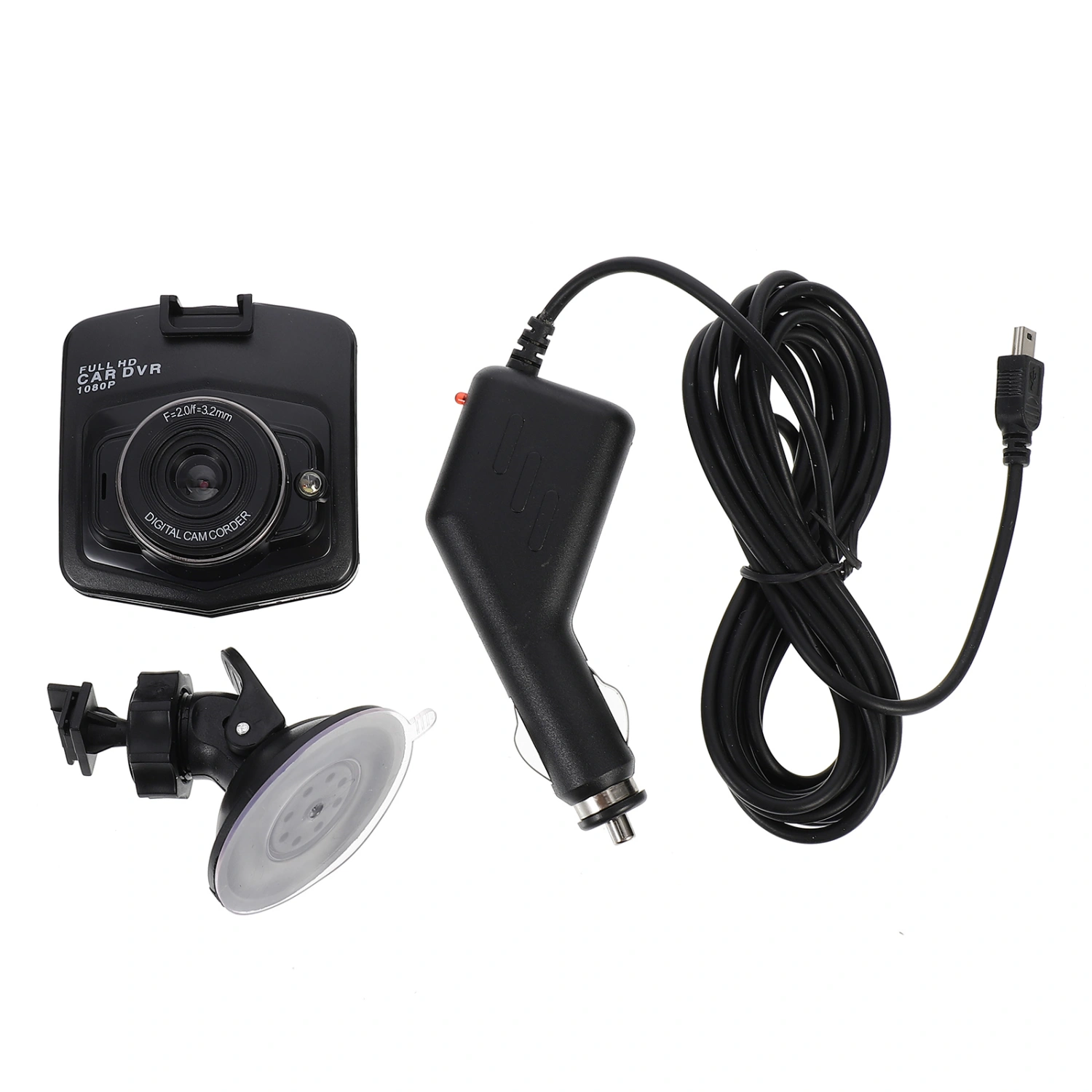 2.2 Inches 1080P Camera Car Dash Cam Night Vision Wide Angle Loop Recording Parking Monitor Car Recorder (Black)