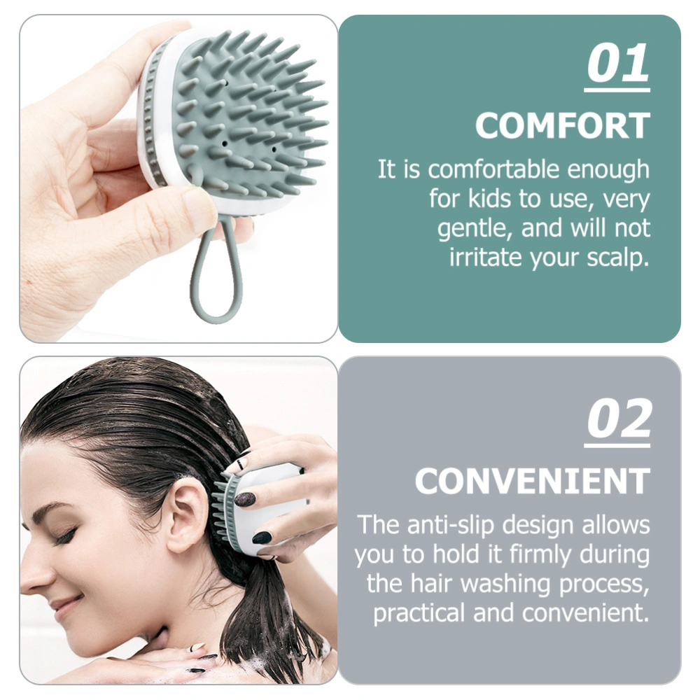 2Pcs Comfortable Shampoo Brushes Silicone Hair Scalp Massage Brushes for Babies