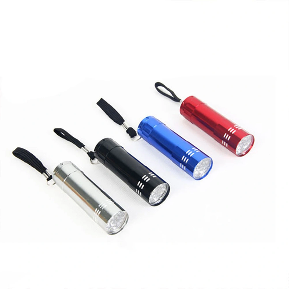 Portable 9 LEDs Mini Nail Dryer LED UV Lamp UV Ultraviolet Blacklight Flashlight Torch Nail Gel Fast Dry Cure Nail Art Dryer Tools Money Detector (Black)