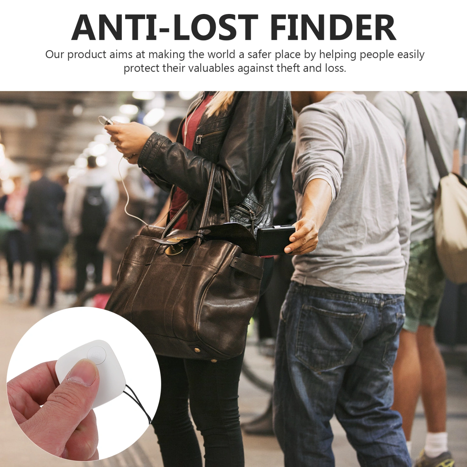 Mini Smart Trackers Anti-lost Smart Finder Wallet Car Key Finder (With Battery)