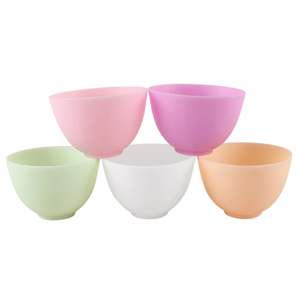 5 Pcs 10.5X7CM Home Use Odorless Anti-drop Silicone Bowl Facial Mask Mixing Bowl Prep Measuring Bowl (M)