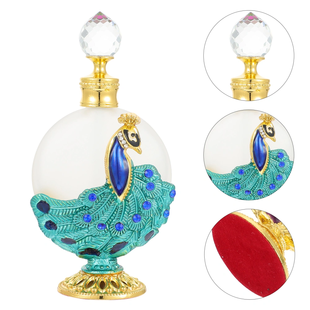 1pc Peacock-designed Perfume Storage Bottle Glass Empty Bottle Perfume Bottle