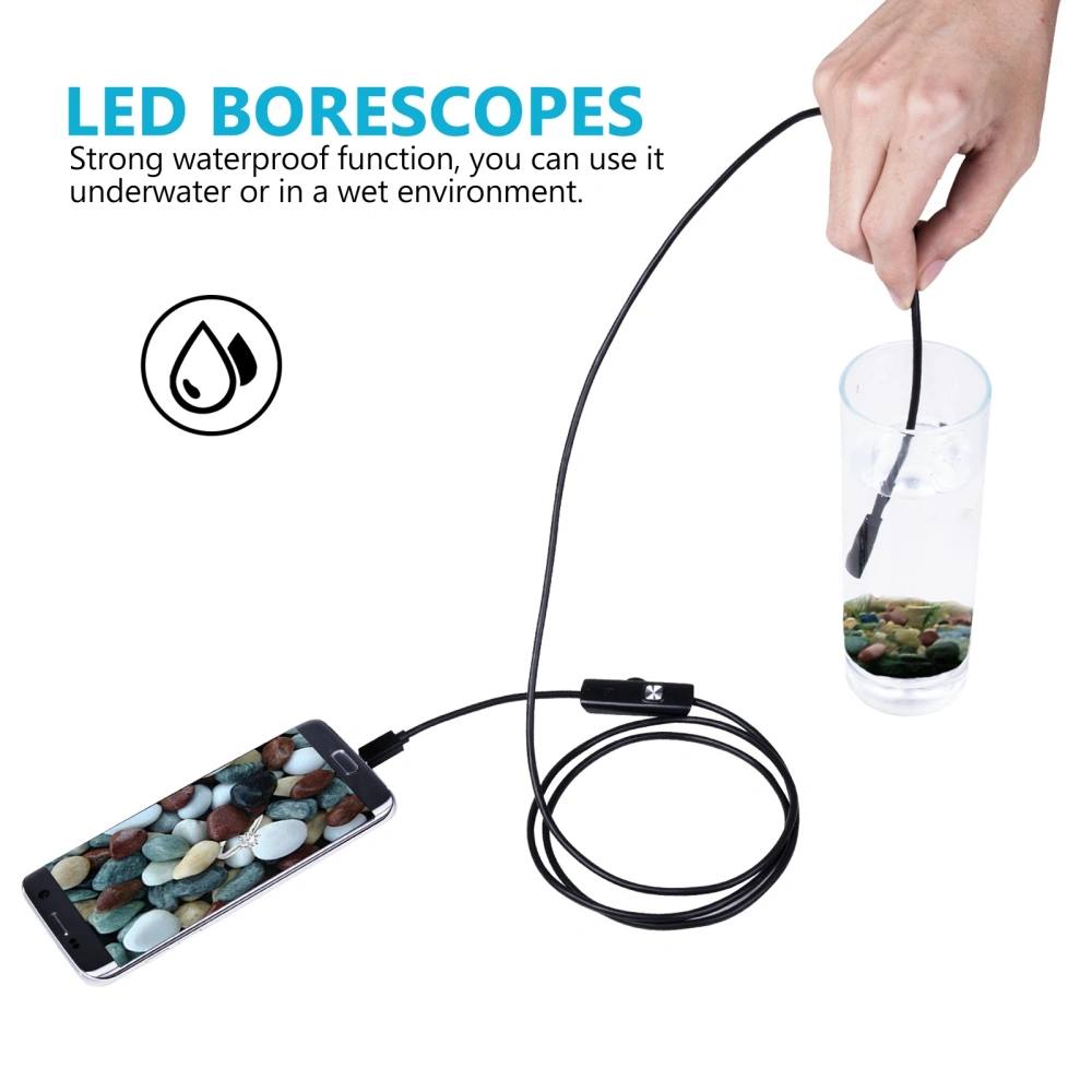 USB Borescope Inspection Snake Camera Waterproof Camera with 6 LED Lights