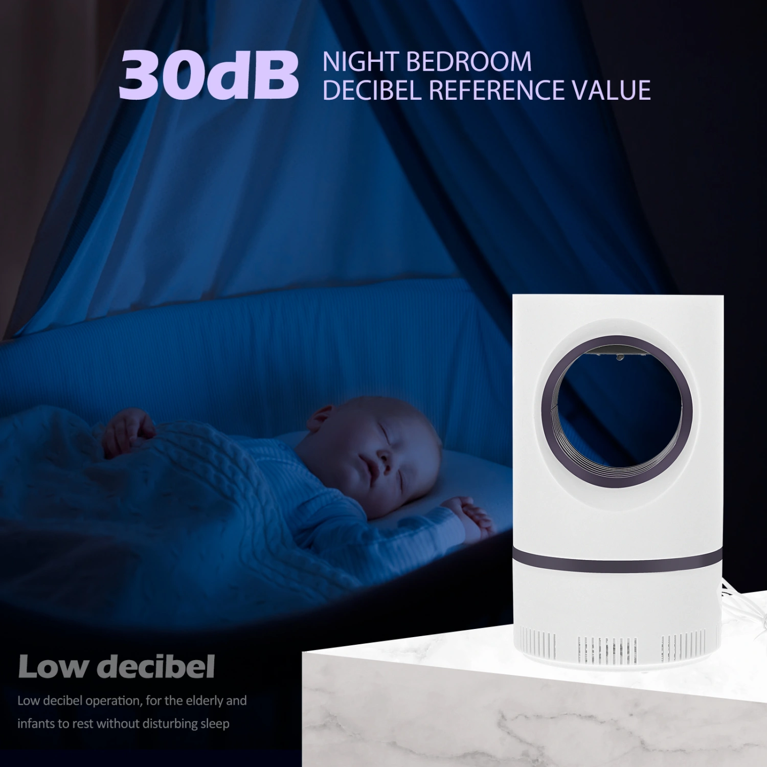 1PC USB Mosquito Eradication Lamp Multi-purpose Mosquito Killer Lamp Household Mosquito Trapping Lamp Stylish Photocatalyst Mosquito Lamp for Home Office Size S White