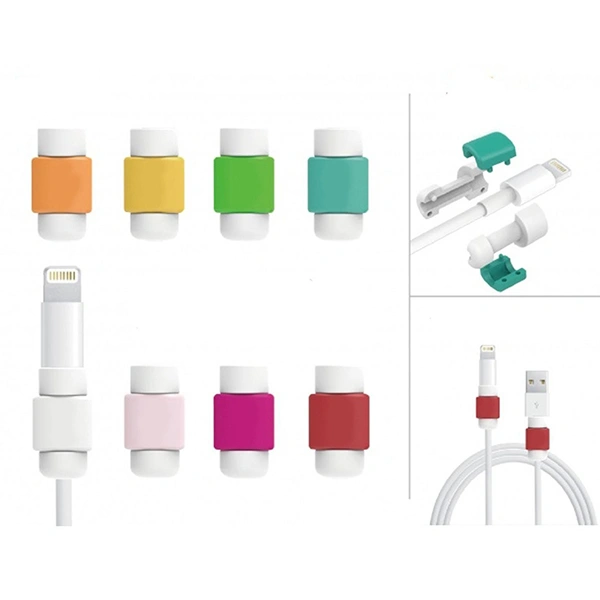 4pcs Recharging Cable Protector Saver USB Cable Saver Protective USB Cable For iPhone5, 5s, 6, 6s (Purple)
