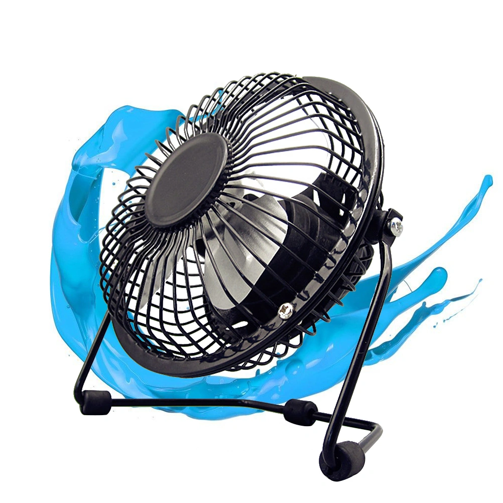 4'' USB Mini Table Fan Portable High Velocity Cooling Fan for Dorm Office Table (Black)