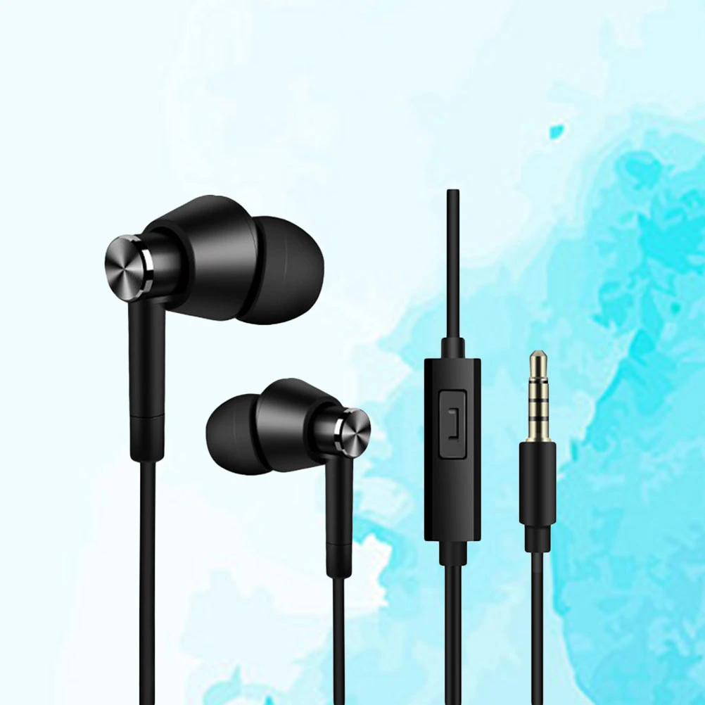 Universal In-Ear Headset Super Bass Earbuds Headphones with Mic for Mobile Computer Outdoor Sports Workout Running (Black)