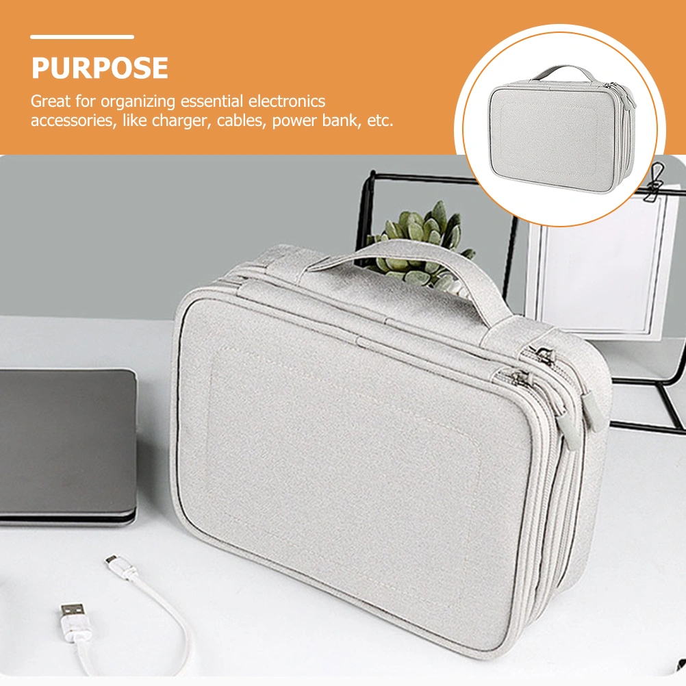 Travel Electronic Organizer Case Multi-functional Power Bank Chargers Cable Storage Pouch