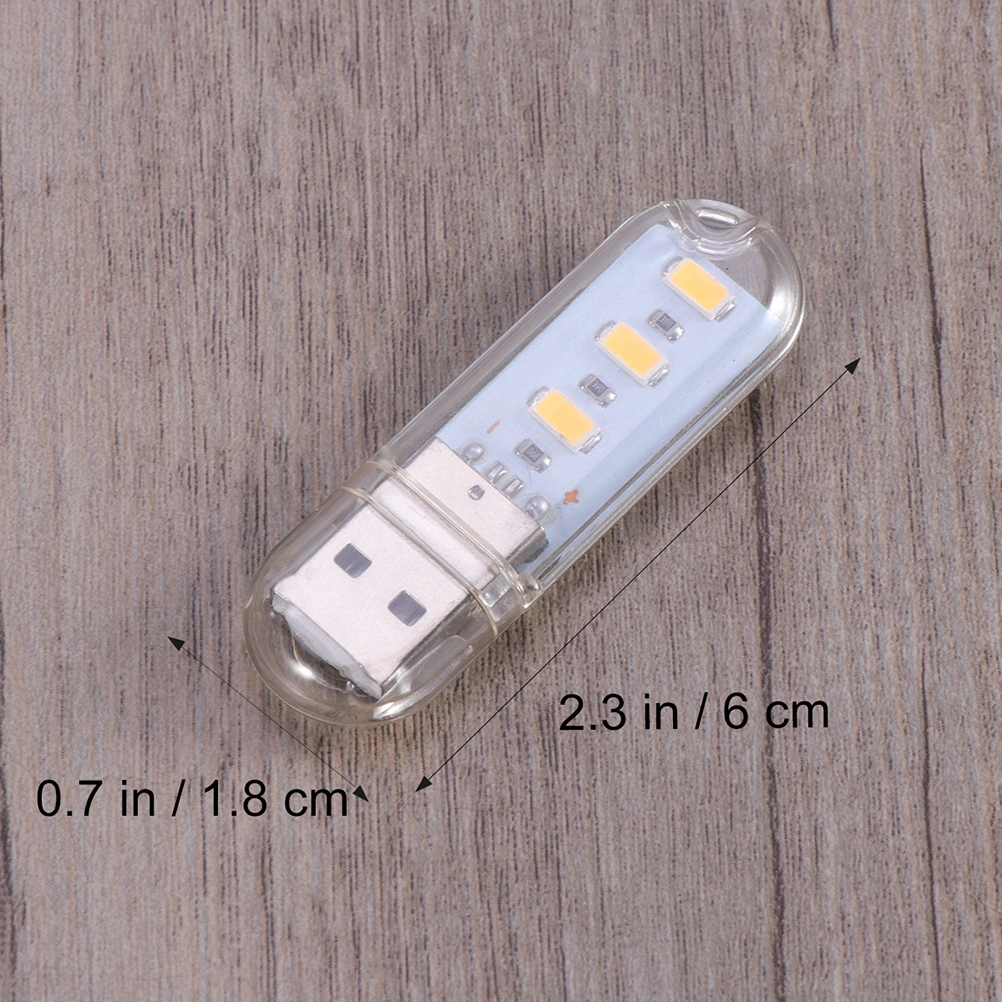 5 Pcs LED Night Light USB Keyboard Laptop Lamp Reading Lighting Portable Mini Table Lamp(2Pcs 3 Led with White Light and 2Pcs 3 Led with Warm Light and 1Pc USB Extension Cord)
