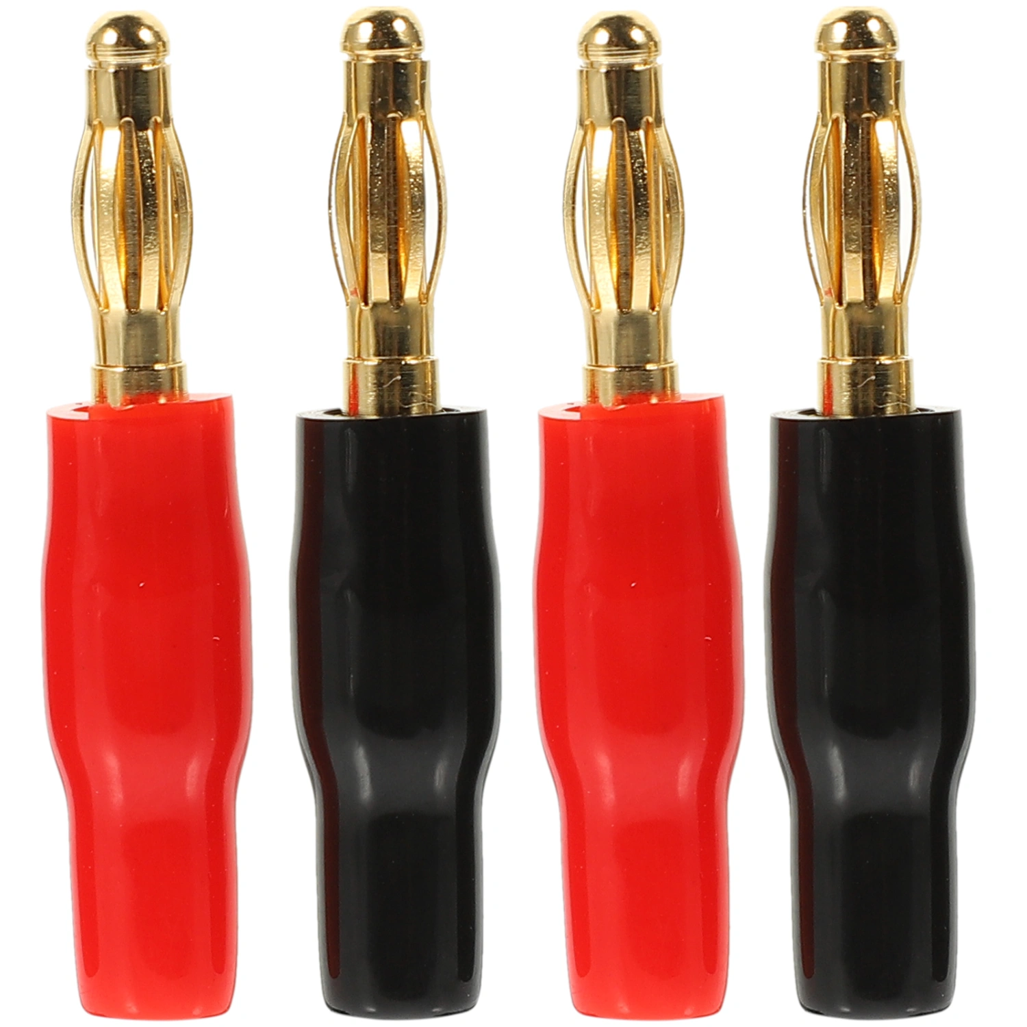 4Pcs Banana Plugs Speaker Cable Connectors Plugs Gold Plated for Amplifier (4mm)