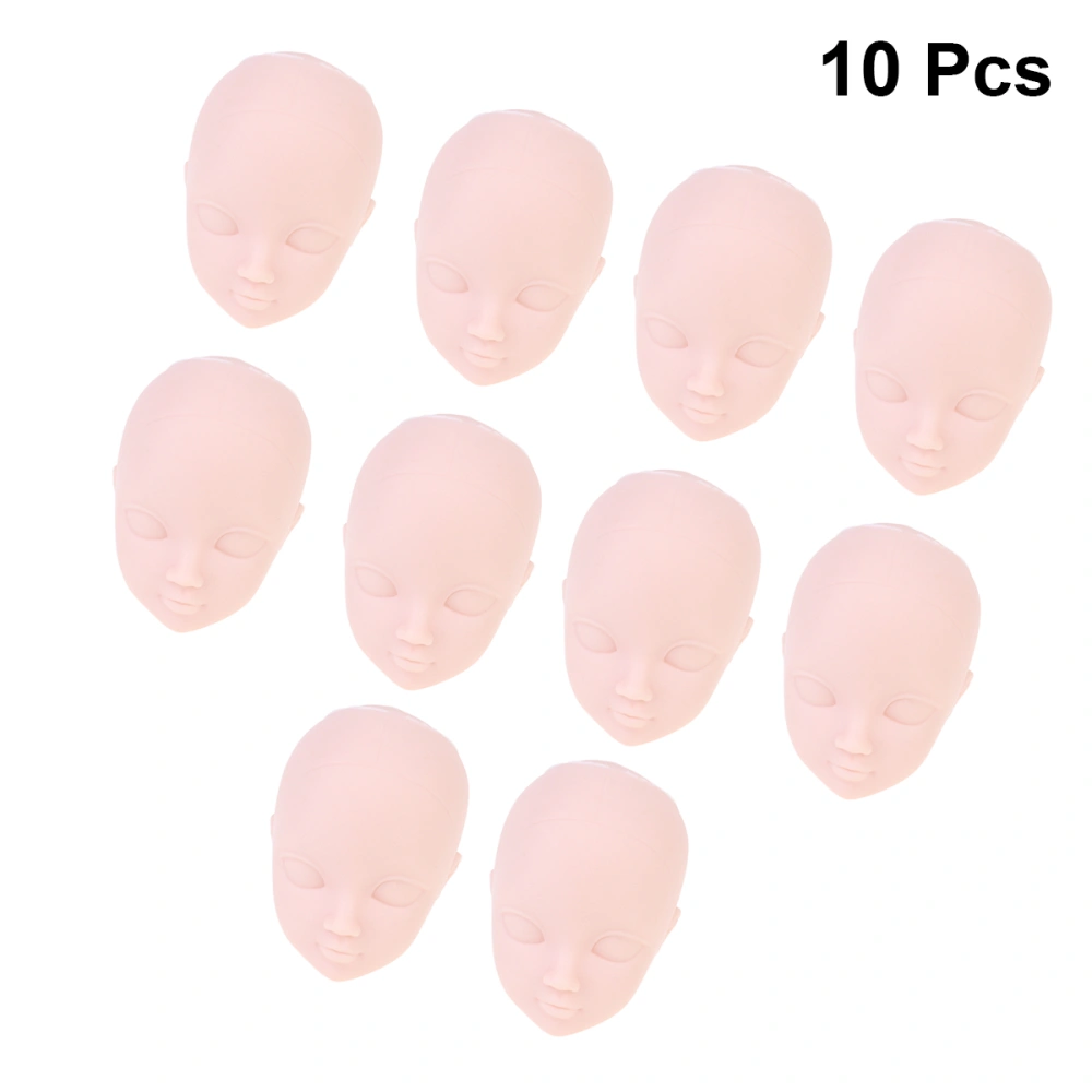 10pcs Simple Replacing Doll Heads Plastic Makeup Practice Heads Cosmetology Doll Head