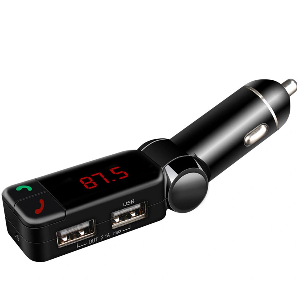 AutoDigital FM Transmitter Wireless In-car Radio Receiver MP3 Music Player Car Adapter Charger Dual USB Output Supports USB Flash Music Handsfree Call AUX In (Black)