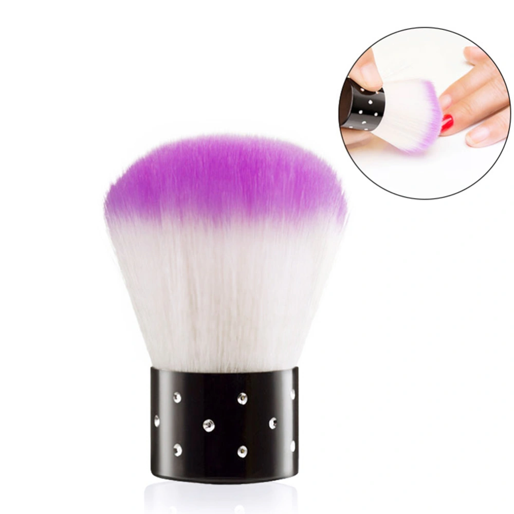 1 Set Nails Dipping Powder Boxes French Style Manicure Supplies DIY Nail Art Tool Short Handle Powder Brush for Home Shop (White, Light Purple)