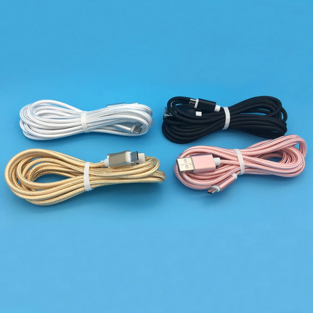 3m Nylon Braided Micro USB Cable Charging Cable Extra Long Tangle-Free Cable for Android (Black)