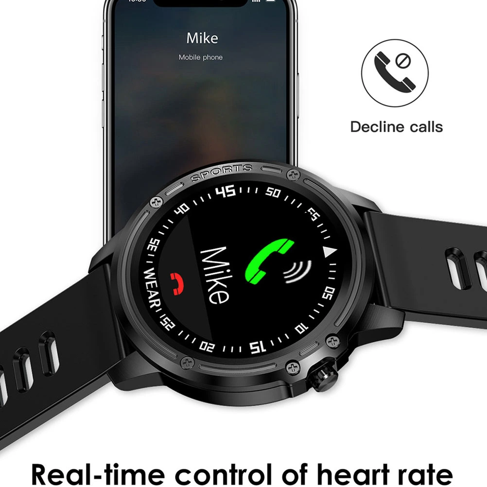L8 Smart Watch Activity TrackerHeart Rate Blood Pressure Monitoring Exercise Watch (Black+Grey)